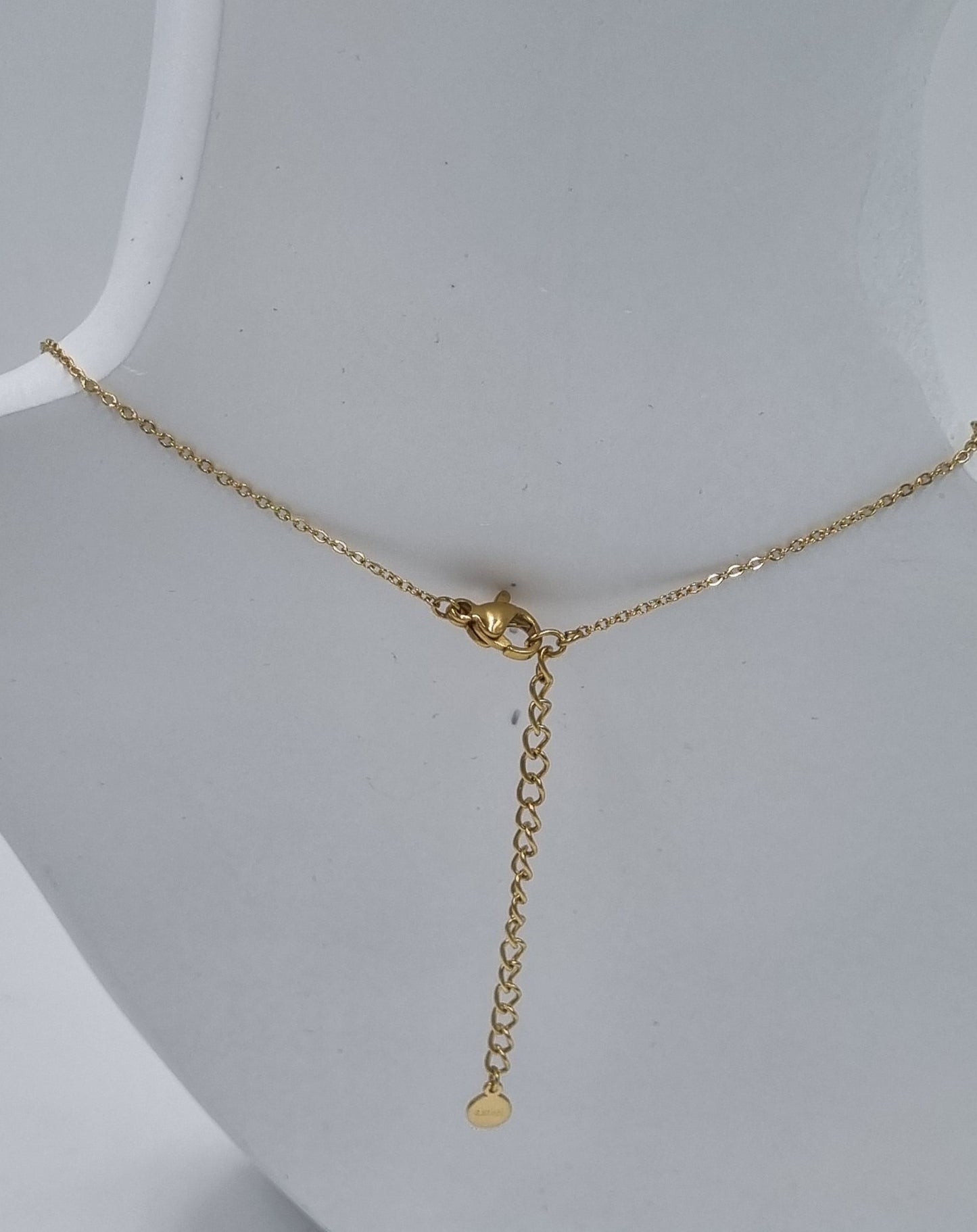 Feine Edelstahlkette mit Kleeblatt