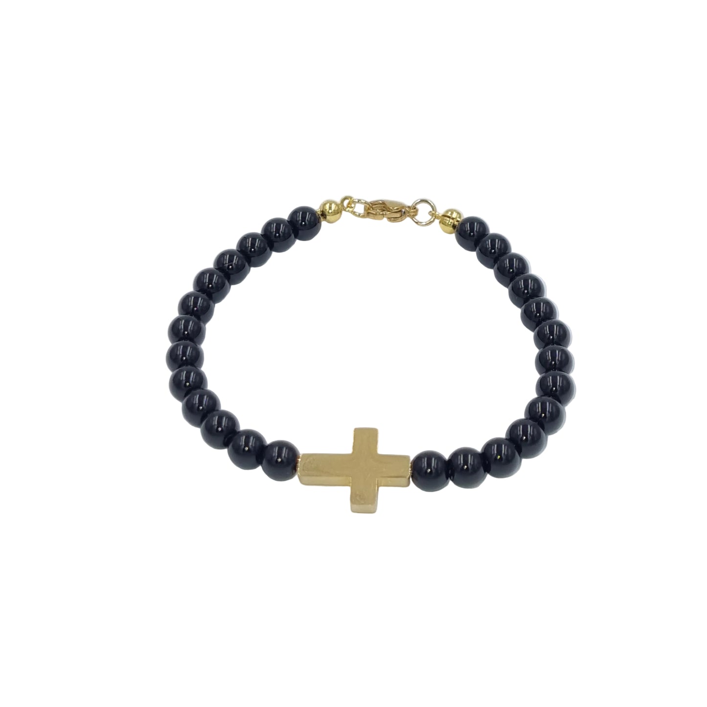 Natursteinarmband Cross