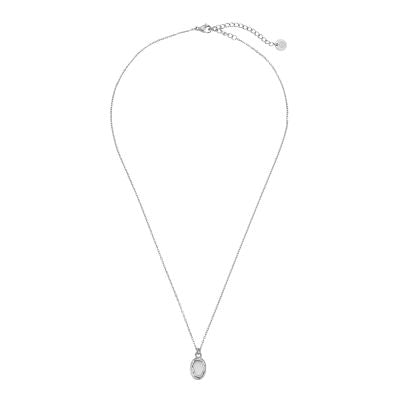 Shining Mother Of Pearl In Oval Frame Edelstahl Halskette