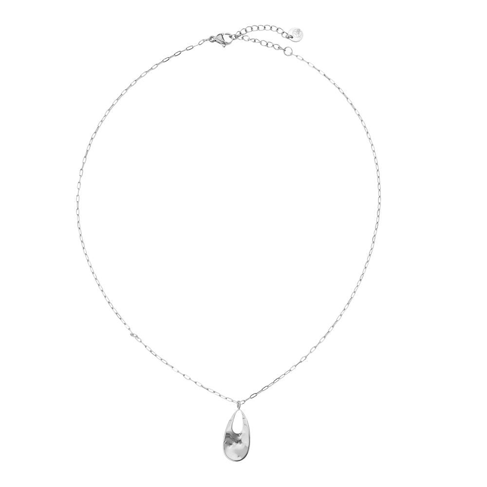 Uneven Shimmer Drop Edelstahl Halskette