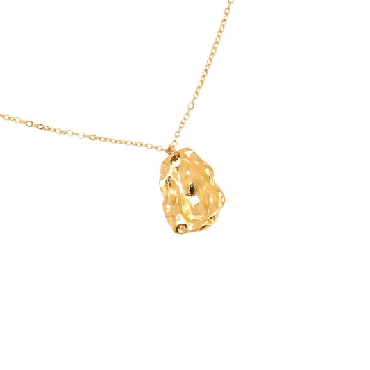 Uneven Finger Print Simple Chain Edelstahl Halskette