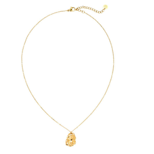 Uneven Finger Print Simple Chain Edelstahl Halskette