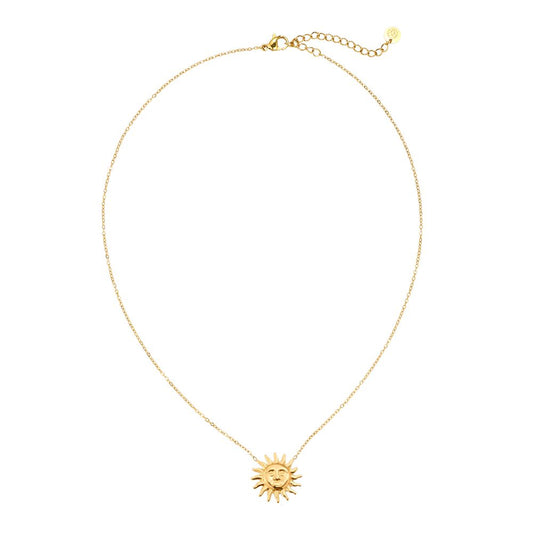 One Sun With Simple Chain Edelstahl Halskette