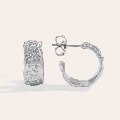 Uneven Hoop Vergoldete Edelstahl Ohrringe