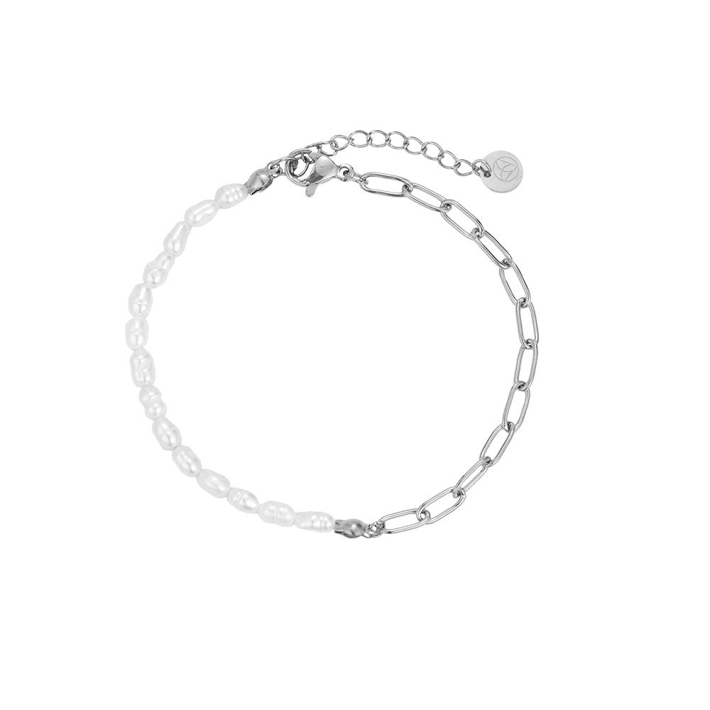 Perle Und Kette Edelstahl Armband