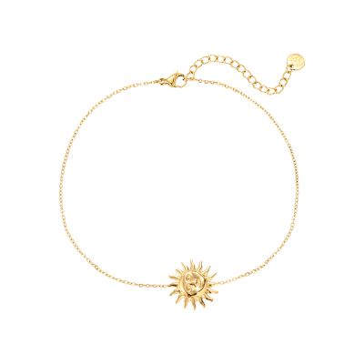 One Sun With Simple Chain Edelstahl Armband