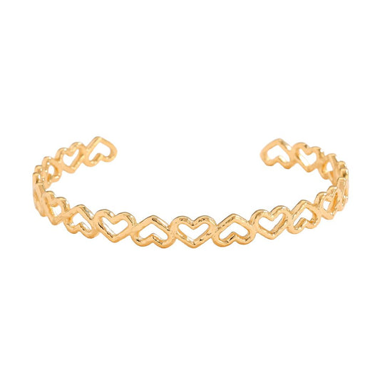 Adjustable Hearts Edelstahl Armreif