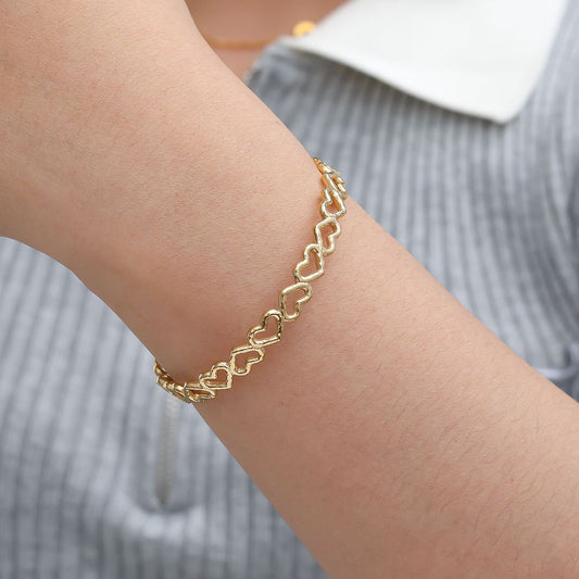 Adjustable Hearts Edelstahl Armreif