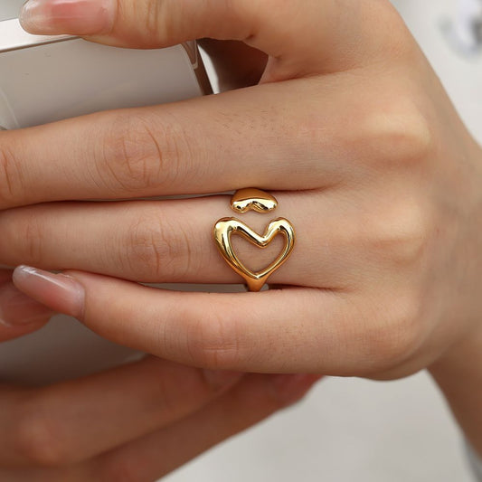 Hearts Hug Edelstahl Ring