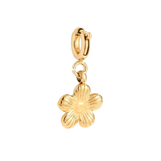 Spring Clasp Flower Edelstahl Charm