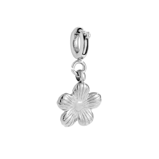 Spring Clasp Flower Edelstahl Charm