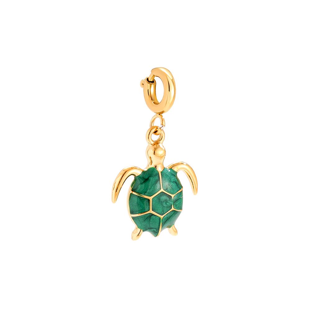 Spring Clasp Turtle Edelstahl Charm