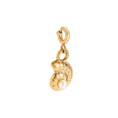 Spring Clasp Pearl in Snail Edelstahl Pendant