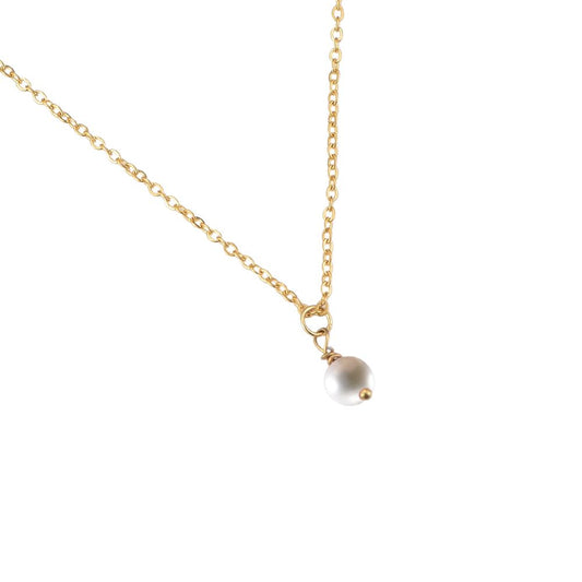Fine Round Pearl Stainless Steel Necklace