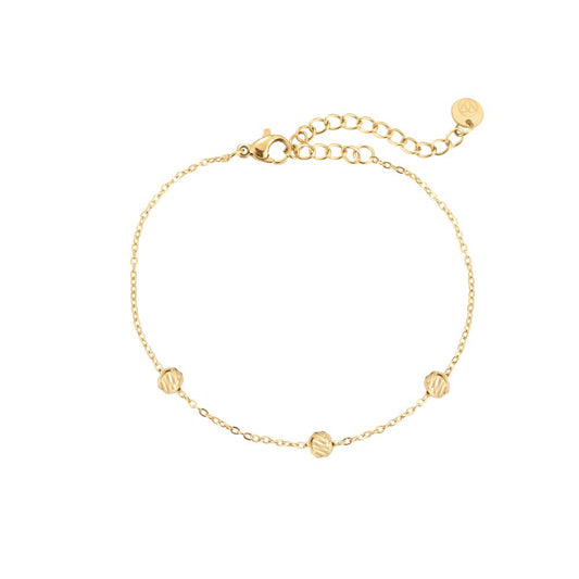 Gold Balls Y Chain Stainless Steel Bracelet
