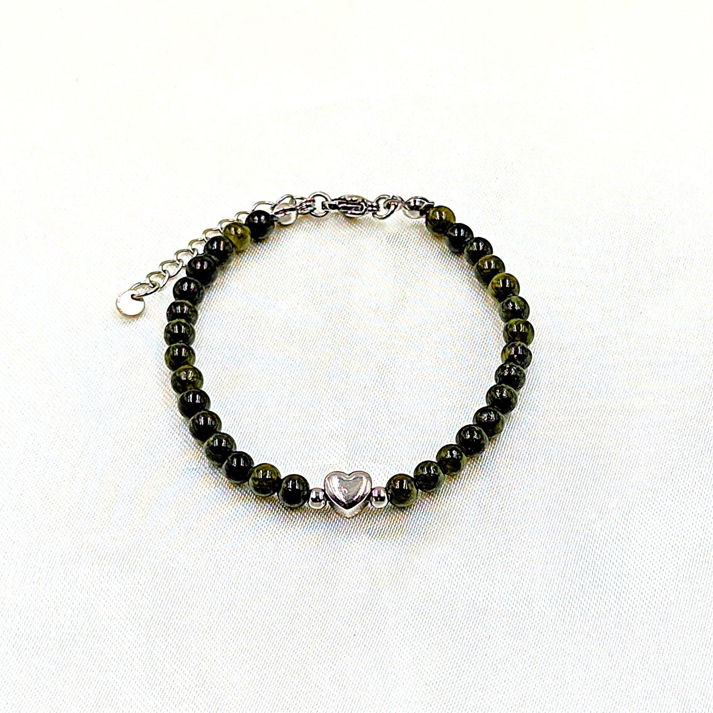 Natursteinperlenarmband Heart