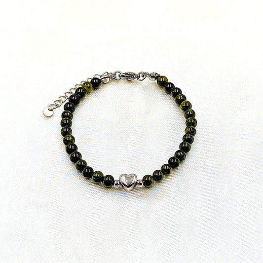 Natursteinperlenarmband Heart