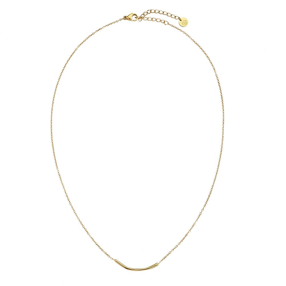 Thin Smile in Thin Chain Edelstahl Halskette