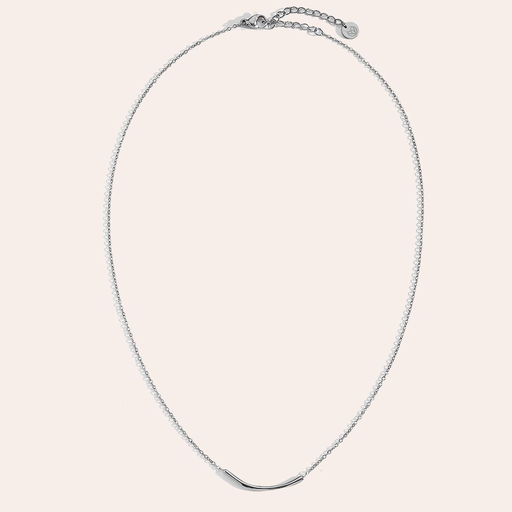 Thin Smile in Thin Chain Edelstahl Halskette