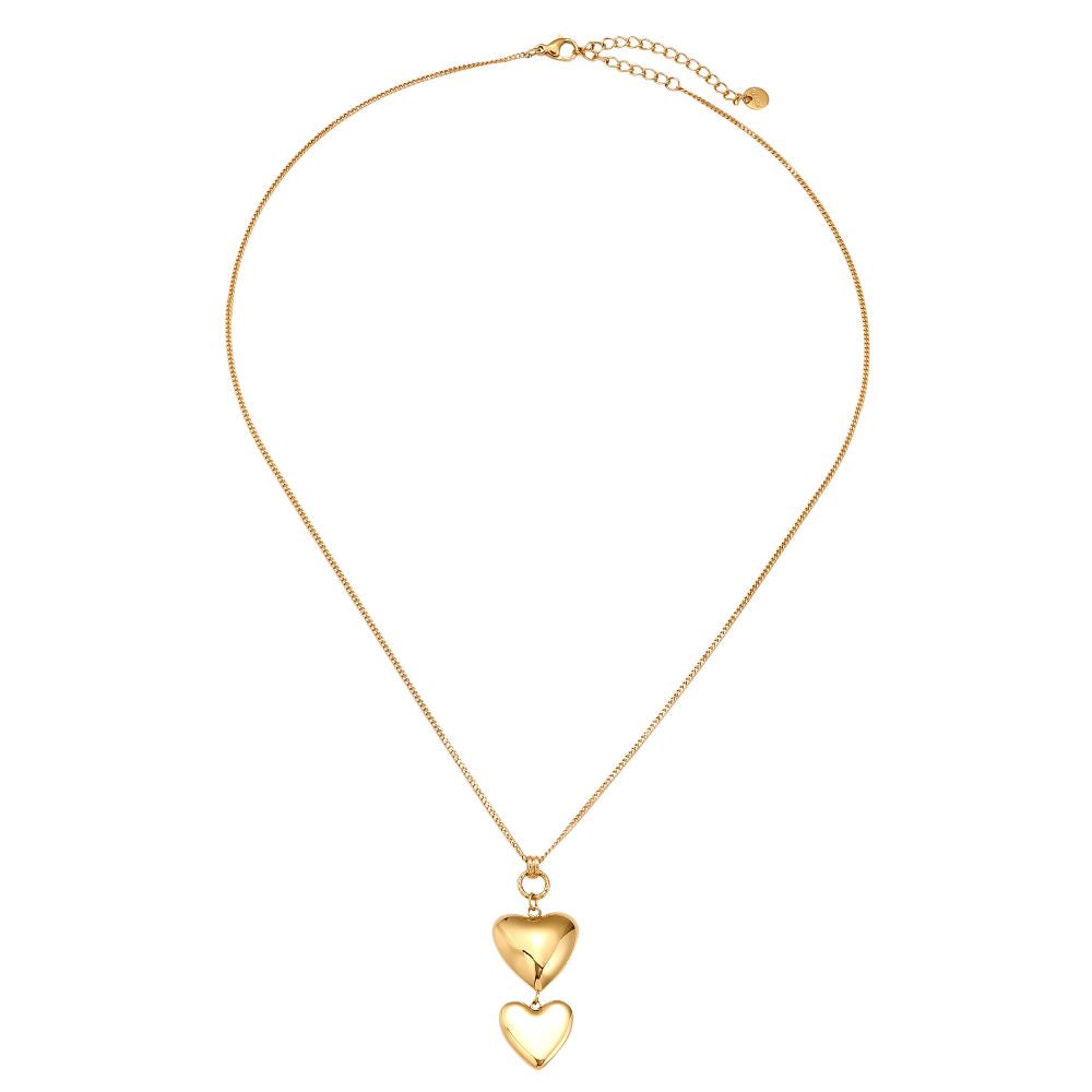 Two Hearts Edelstahl Halskette