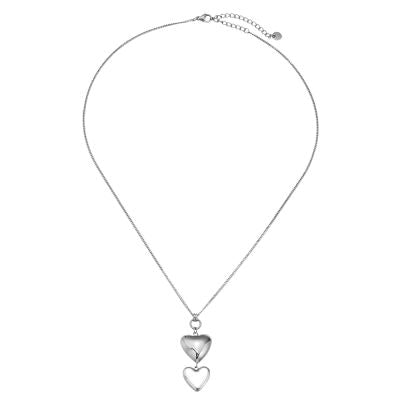 Two Hearts Edelstahl Halskette