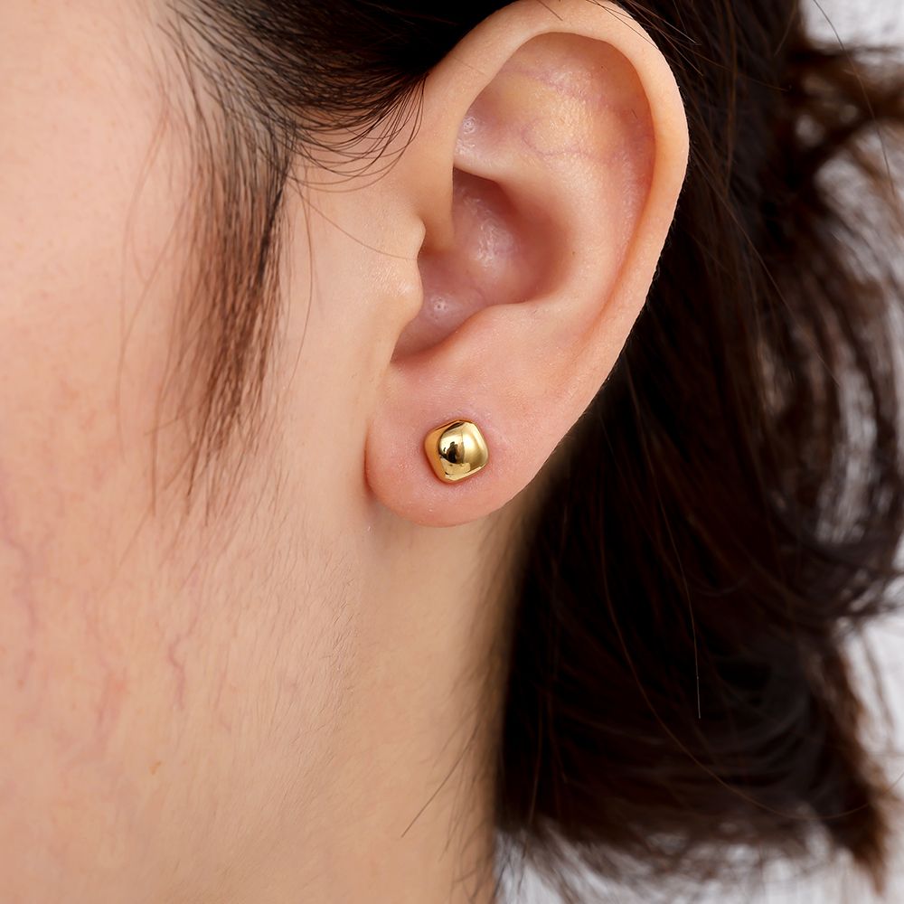 Round Cube Edelstahl Ohrringe