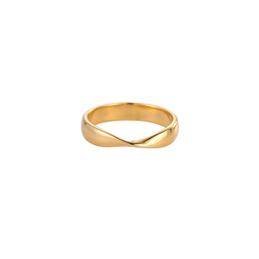 Singular Smooth Twist Edelstahl Ring