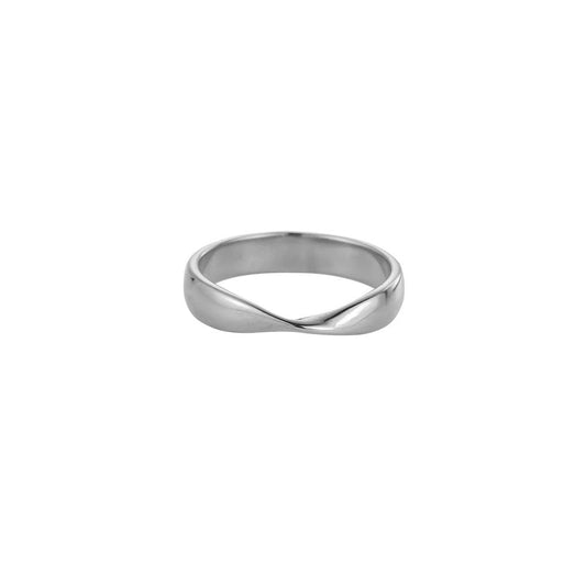 Singular Smooth Twist Edelstahl Ring