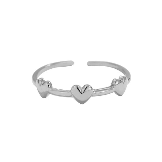 Three Tiny Heart Edelstahl Ring