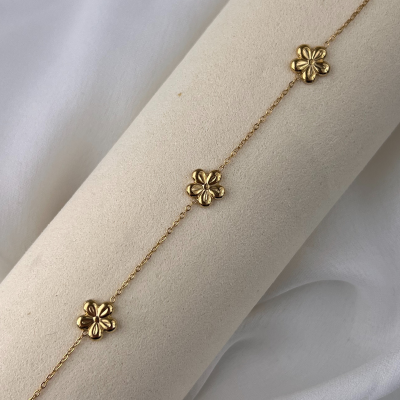 Chaines Blüten Edelstahl Fußkette