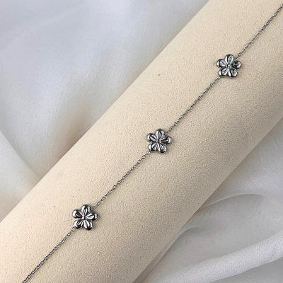 Chaines Blüten Edelstahl Fußkette