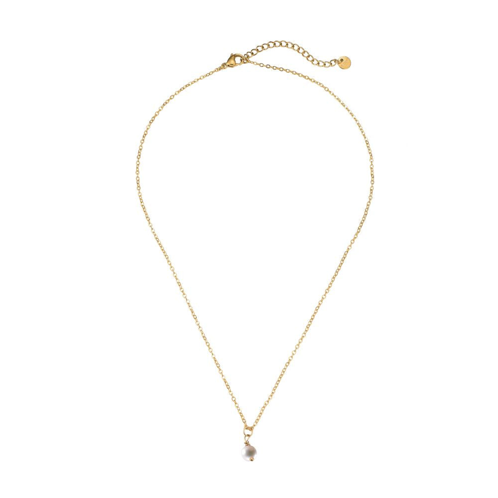 Fine Round Pearl Stainless Steel Necklace