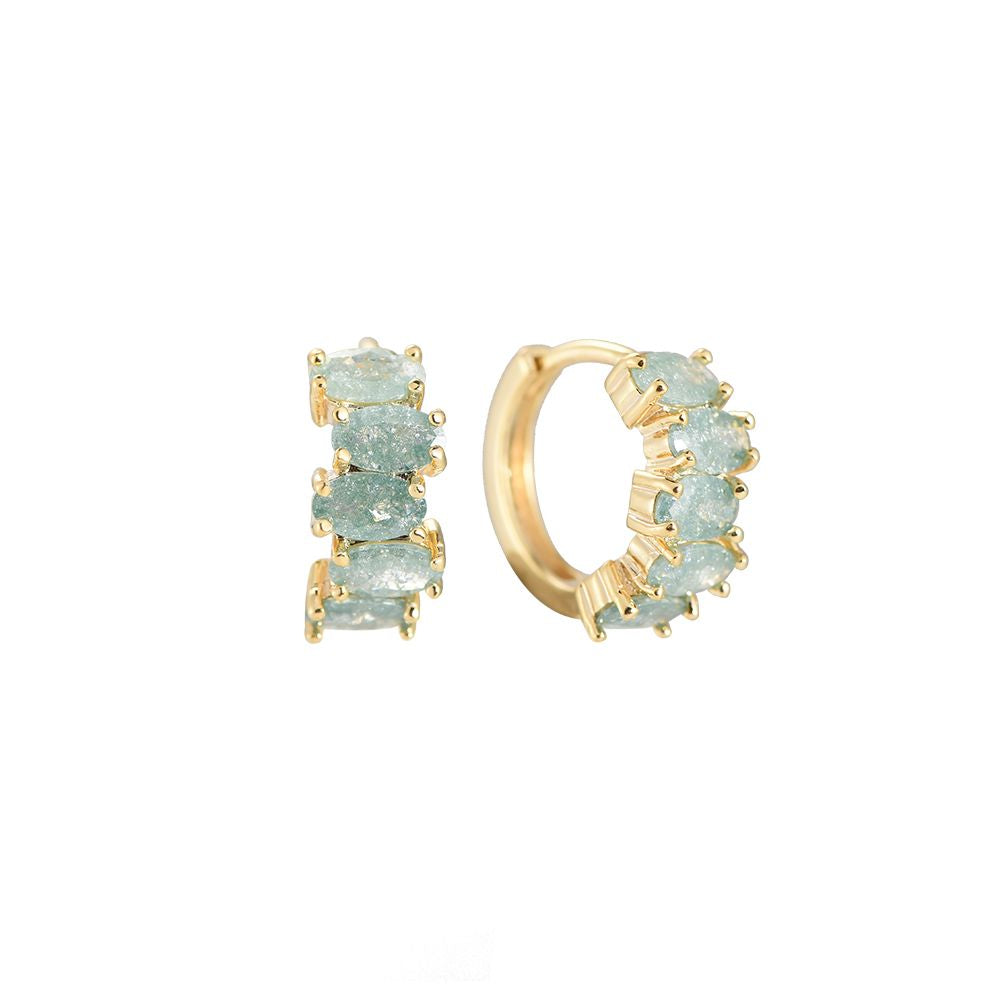 Glittering Color Hoop Plated Earrings