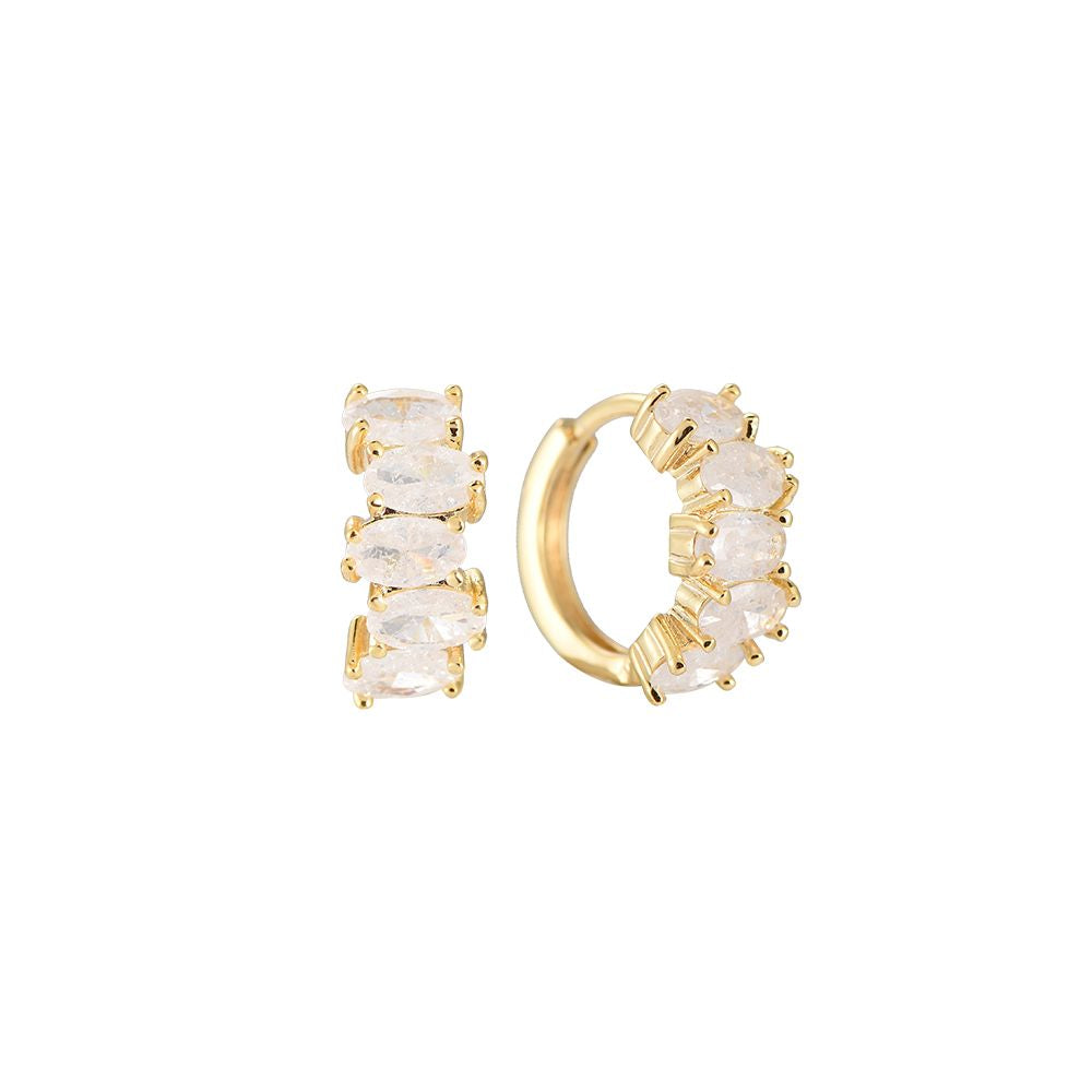 Glittering Color Hoop Plated Earrings