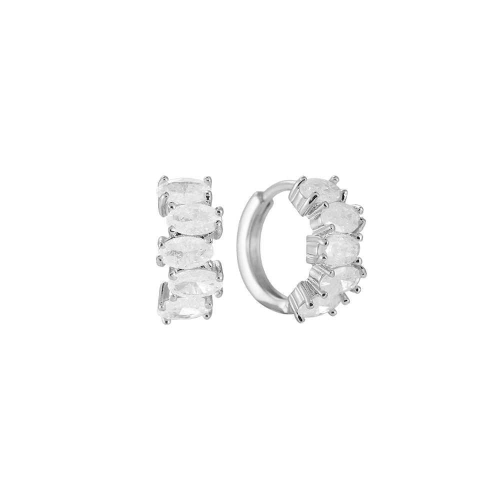 Glittering Color Hoop Plated Earrings