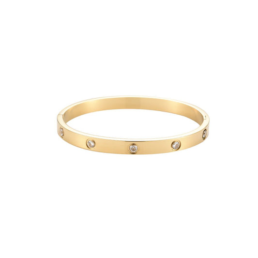 Diamond Spread Stainless Steel Bangle