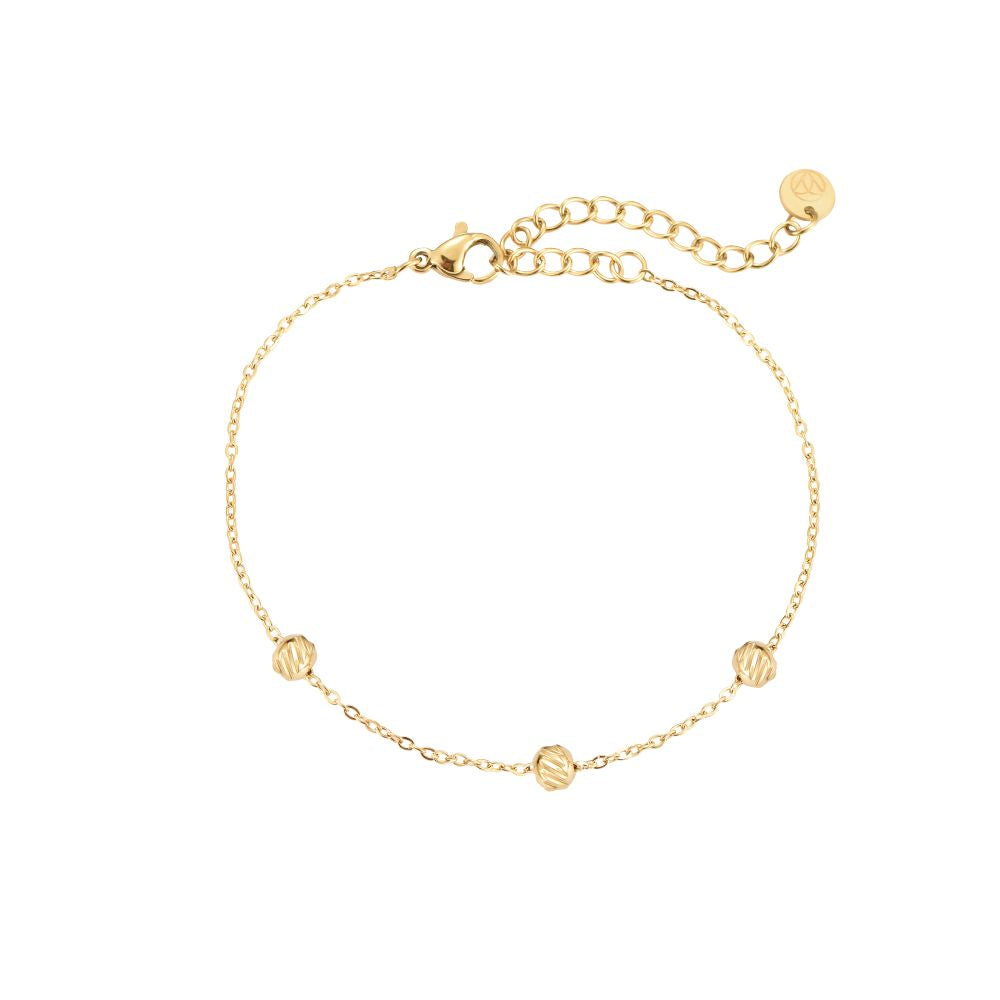 Gold Balls Y Chain Stainless Steel Bracelet