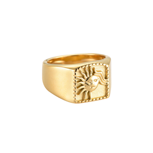 Abstract Sun Edelstahl Ring