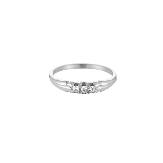 Ebby 3 Diamonds Edelstahl Ring