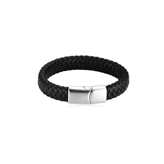 Phylip Stainless Steel Leather Bracelet